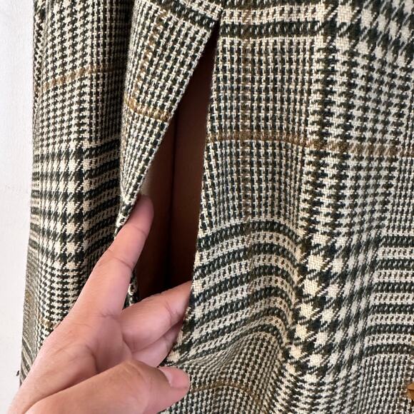 Pendleton Womens Vintage Plaid Cape 100% Wool One Size Yellow Collar Tartan - Picture 5 of 9